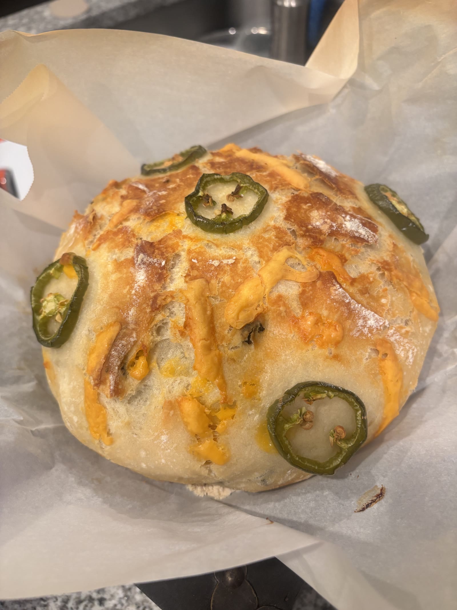 Jalapeño cheddar bread